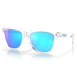Oakley Frogskins Crystal Clear Glasses 55 Prizm Sapphire