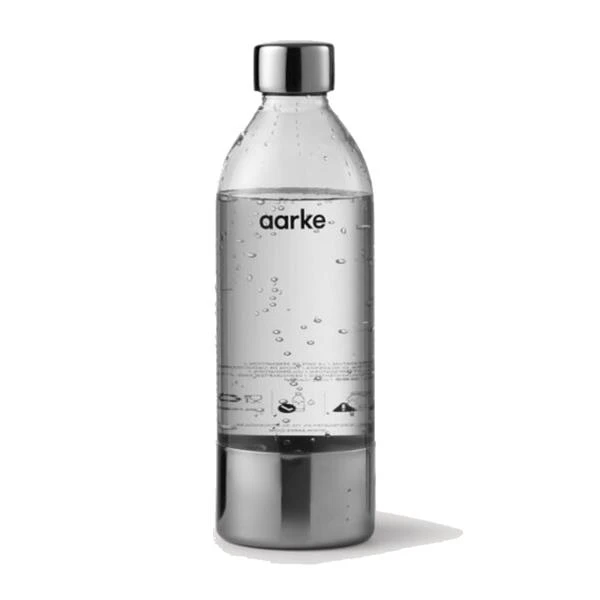 Aarke PET Water Bottle . Polished Steel