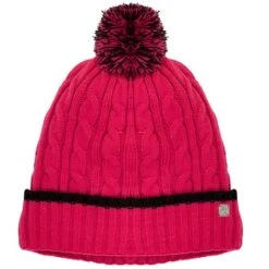 Ladies Harper Lined Beanie With Tipping Rose - Black