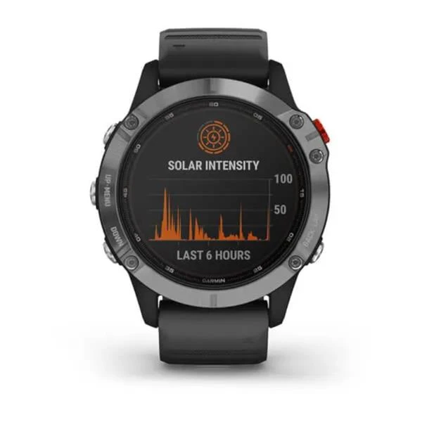 Garmin Fenix 6 Solar GPS Watch Silver Black - Image 2