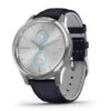 Garmin Vivomove Luxe Leather GPS Watch Silver - Blue