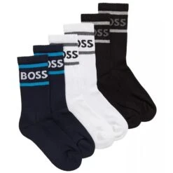 Boss Gents Rib Strip 3-Pack Socks Black - White - Blue