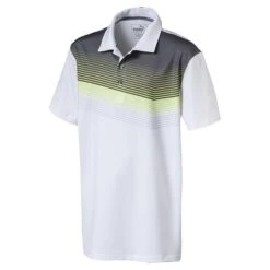 Puma Junior - Boys Road Map Polo Shirt White - Acid - Lime