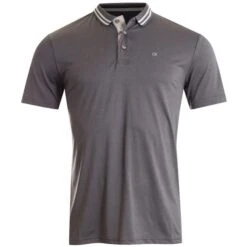 Gents Madison Jersey Tech Polo Shirt Charcoal Marl