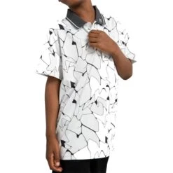 Kids Cracked Print Polo White