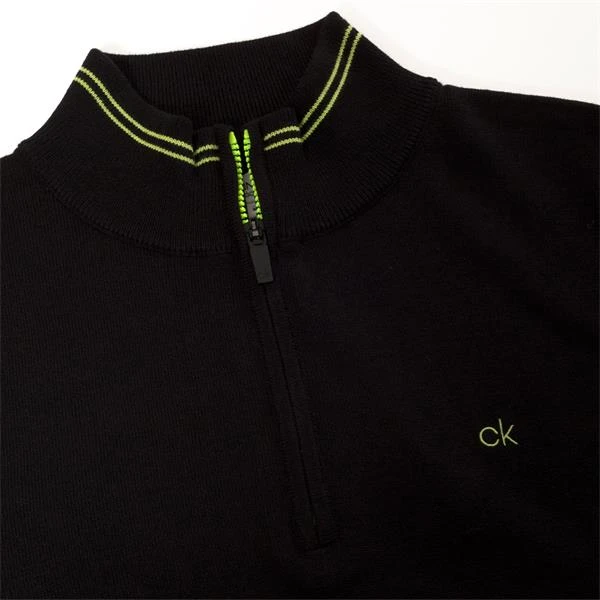 Gents Monaco Sweater Black - Lime - Image 3