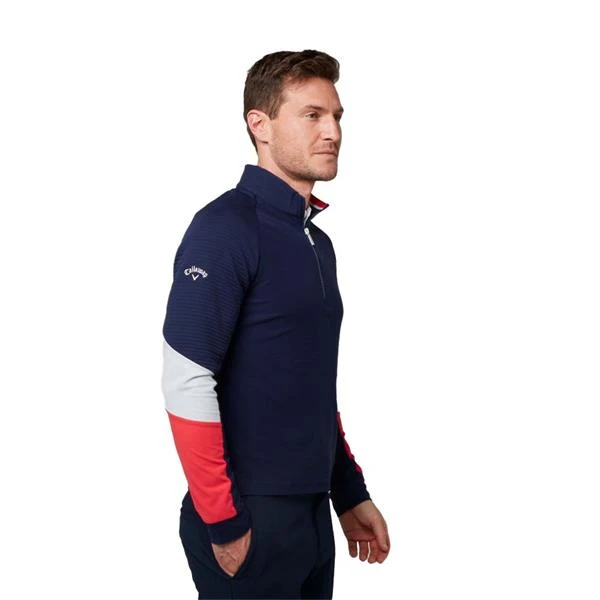 Callaway Gents ¼ Zip Colourblock Chillout Peacoat (410) - Image 3