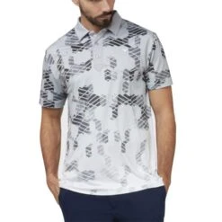 Callaway Gents All Over Abstract Camo Printed Polo Shirt White (100)