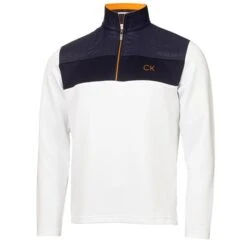 Gents Danvers ¼ Zip Top White - Navy