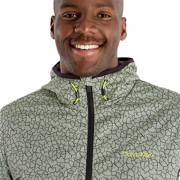 Gents Nantucket Print Windbreaker Camo Green - Image 5
