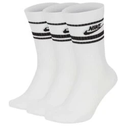 Nike Gents Essential Crew Socks 3-Pack White - Black (103)