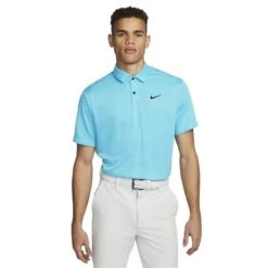 Nike Gents Dri-FIT Tour Jacquard Polo Shirt Baltic Blue Black (416)