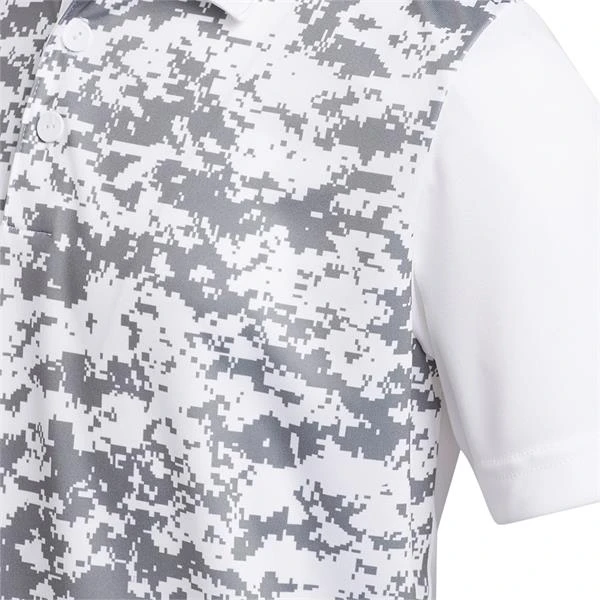 ADIDAS Junior - Boys Digital Camouflage Polo Shirt White - Image 3