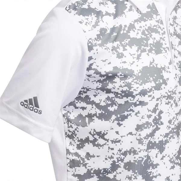 ADIDAS Junior - Boys Digital Camouflage Polo Shirt White - Image 4