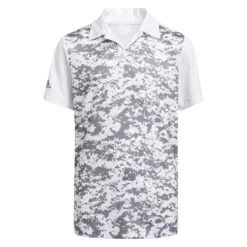 ADIDAS Junior - Boys Digital Camouflage Polo Shirt White