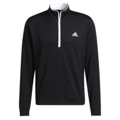 ADIDAS Gents Primegreen ¼ Zip Sweatshirt Black - White