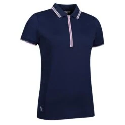 Ladies Stella Mesh Panel Performance Polo Shirt Navy - Candy