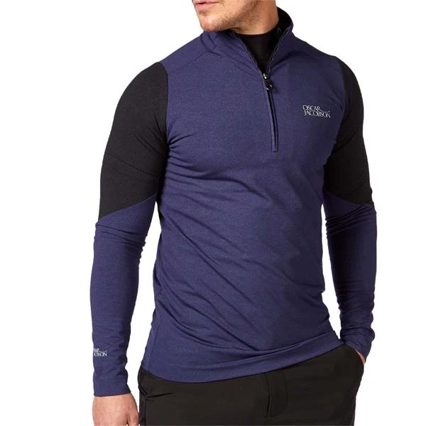 Oscar Jacobson Gents Lodstock Tour Mid Layer Navy Marl - Image 3