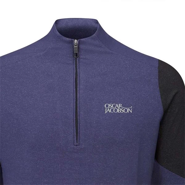 Oscar Jacobson Gents Lodstock Tour Mid Layer Navy Marl - Image 5