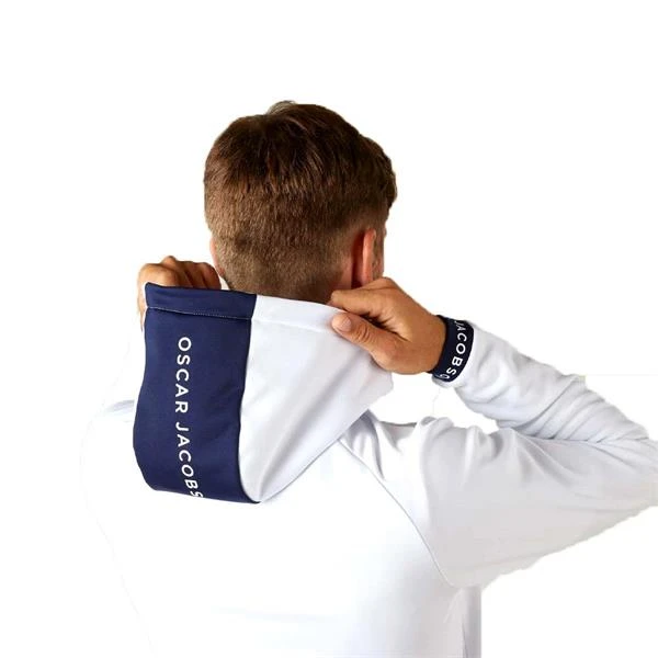 Oscar Jacobson Gents Travis Full Zip Hoodie White - Navy - Image 5