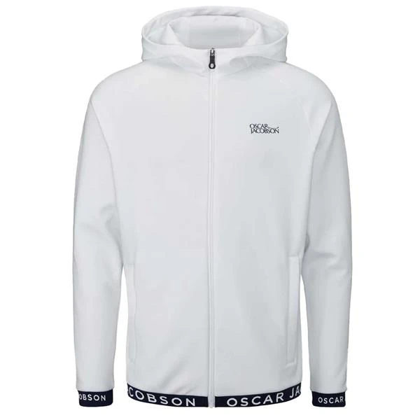Oscar Jacobson Gents Travis Full Zip Hoodie White - Navy