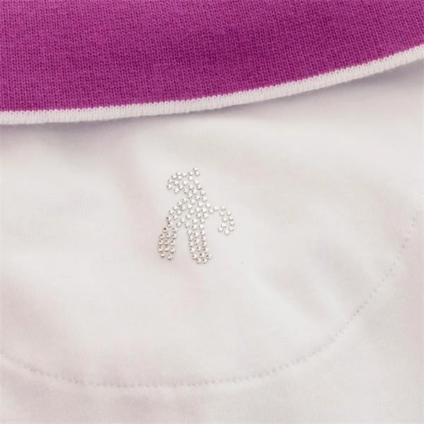 Ladies Ella Club Polo Shirt White - Violet - Image 3