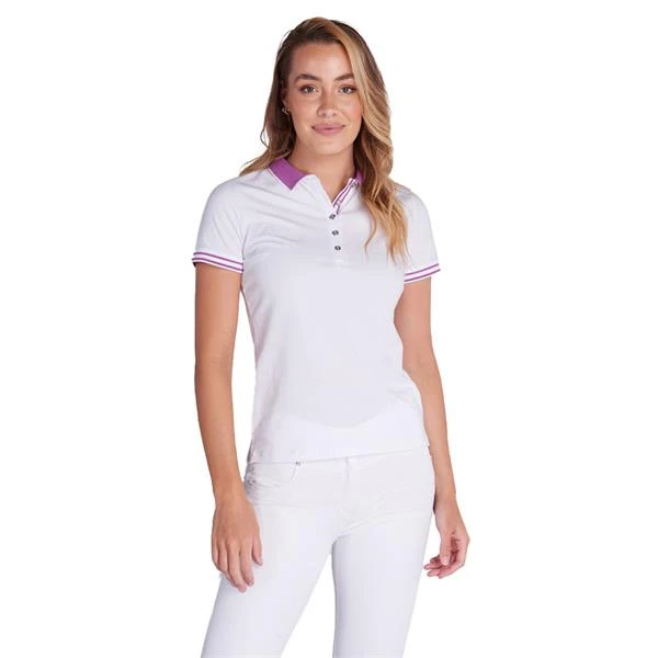 Ladies Ella Club Polo Shirt White - Violet - Image 6