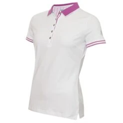 Ladies Ella Club Polo Shirt White - Violet