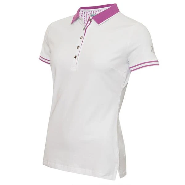 Ladies Ella Club Polo Shirt White - Violet