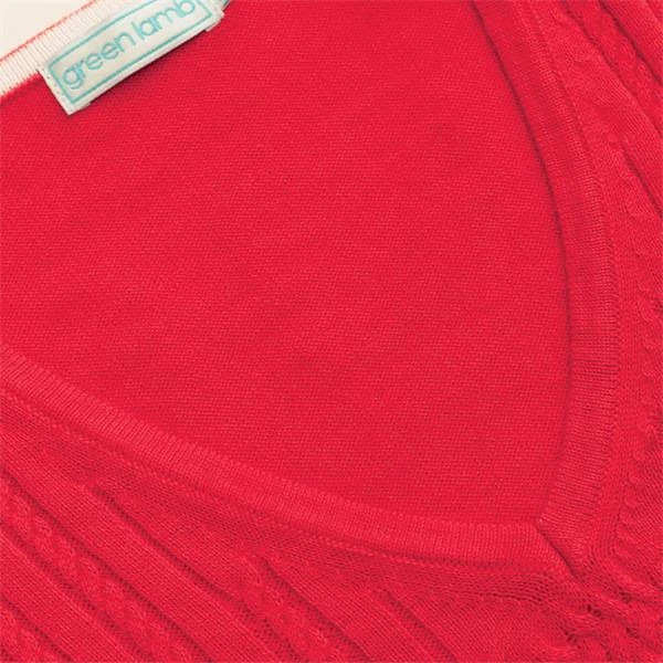 Ladies Gillian Slim Fit V-Neck Cable Sweater Strawberry - Image 3