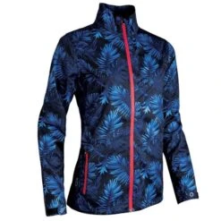 Ladies Tech-Lite Waterproof Jacket Navy Tropic Print