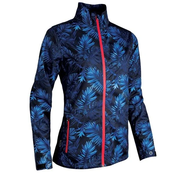 Ladies Tech-Lite Waterproof Jacket Navy Tropic Print