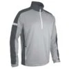 Gents Nevada Zip Neck Contrast Panelled Showerproof Windshirt Silver - Gunmetal - White