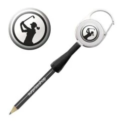 Lady Golfer Retractable Pencil Black